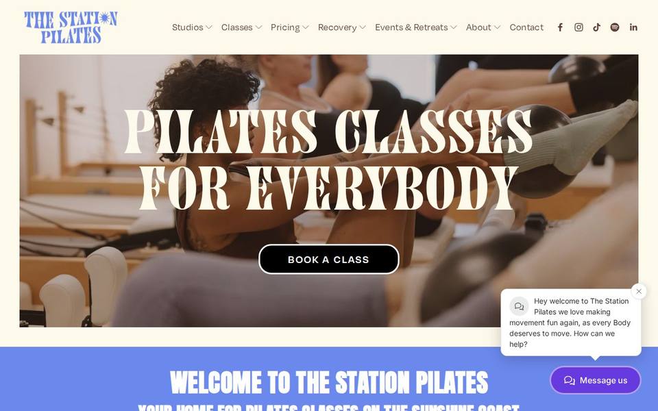 The Station Pilates website