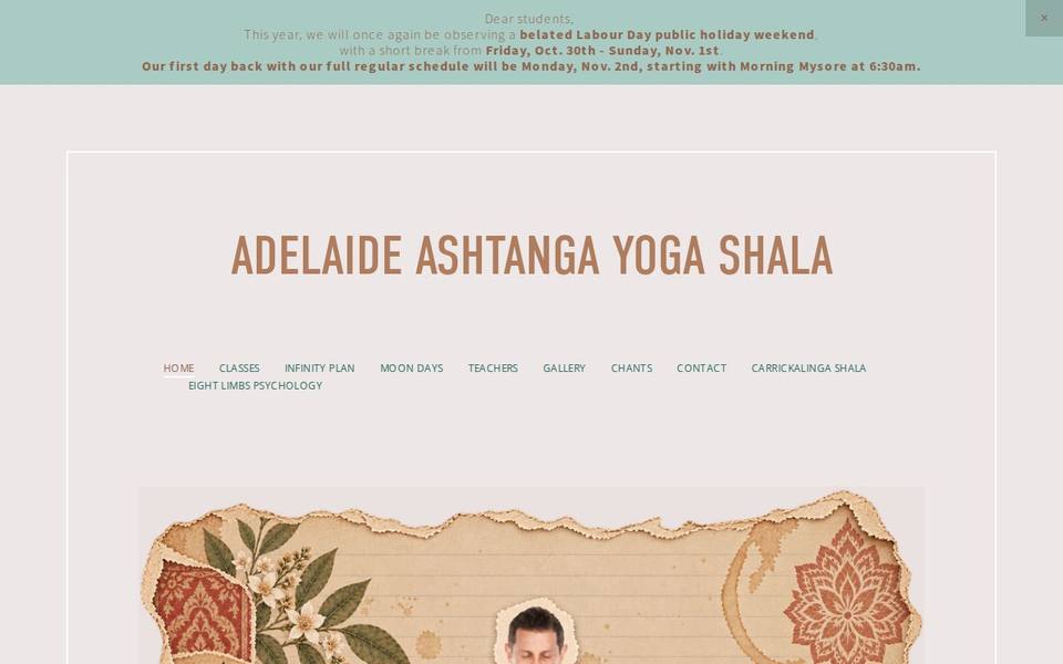 Adelaide Ashtanga Yoga Shala website