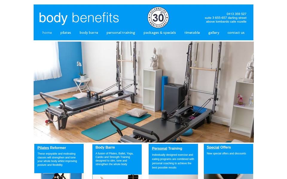 Pilates Rozelle Body Benefits website
