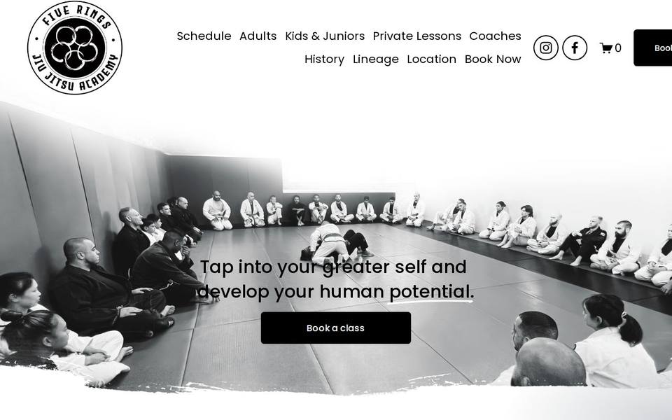 Five Rings Jiu Jitsu Academy website