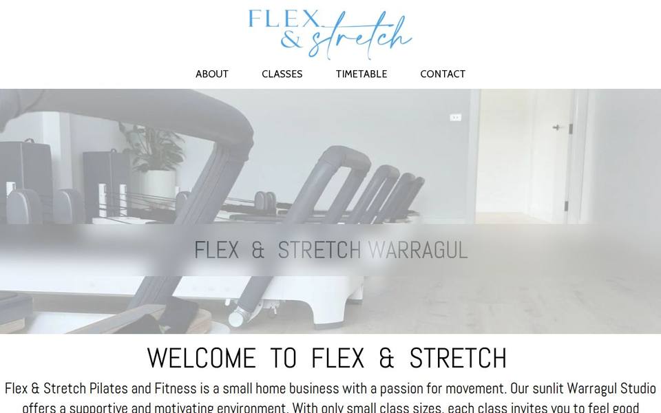 Flex & Stretch Pilates and Fitness website