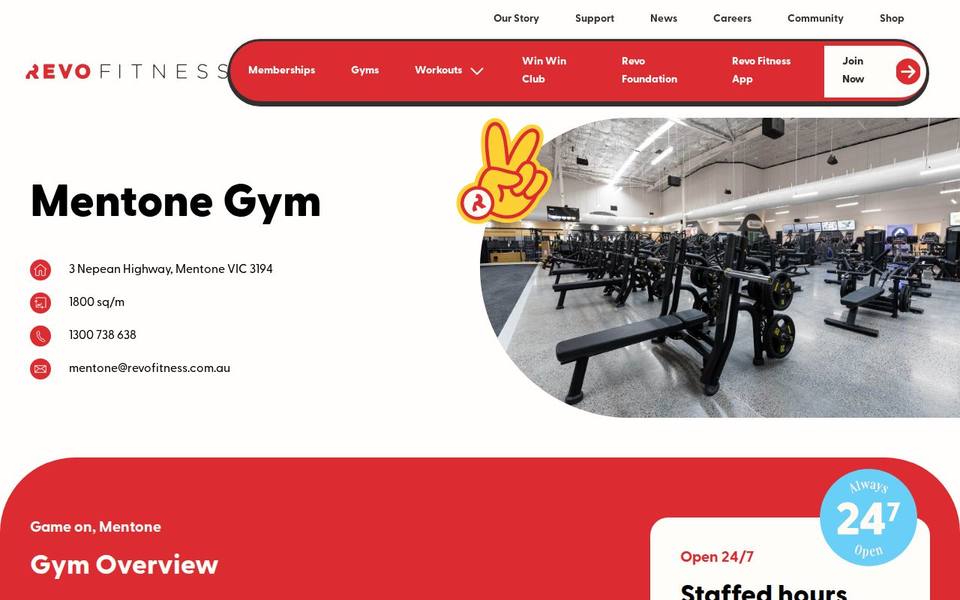 Revo Fitness Mentone website