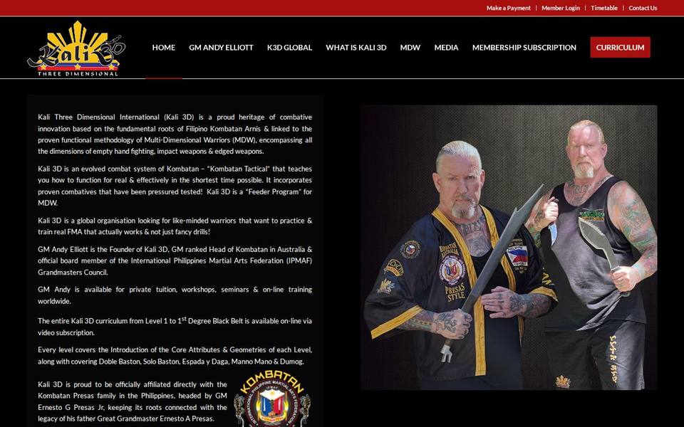Kali Three Dimensional website