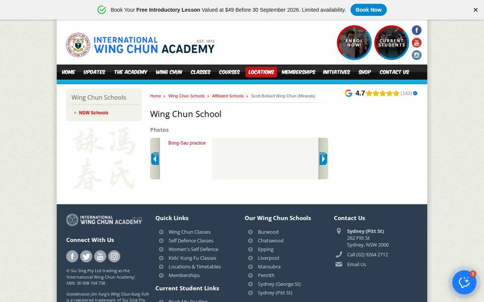 Scott Bollard Wing Chun Kung Fu website