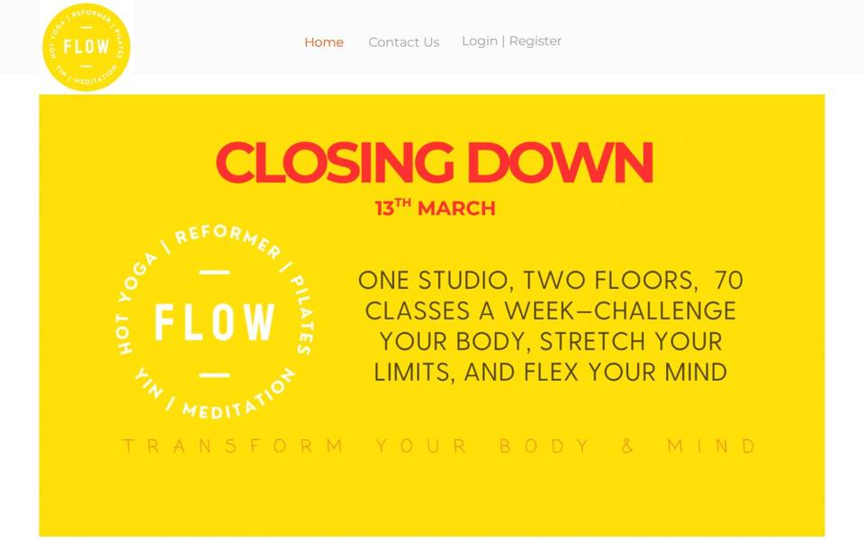 Flow Hot Yoga and Pilates website