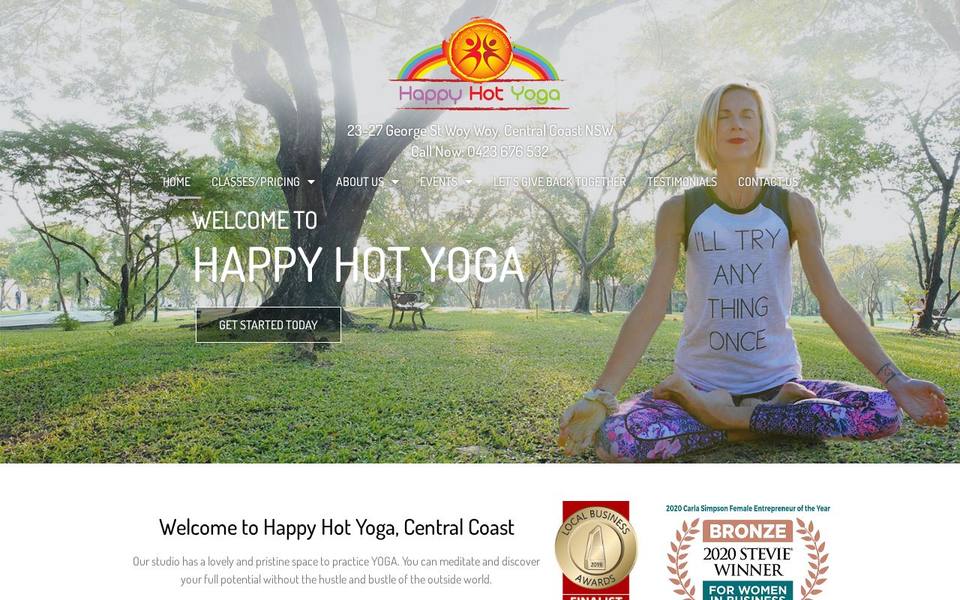 Happy Hot Yoga website