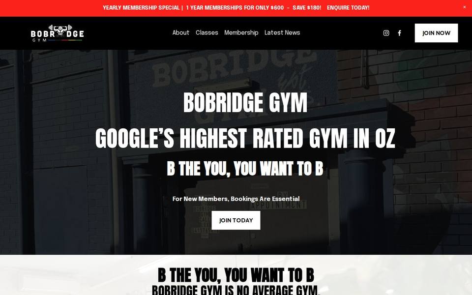 Bobridge Gym website