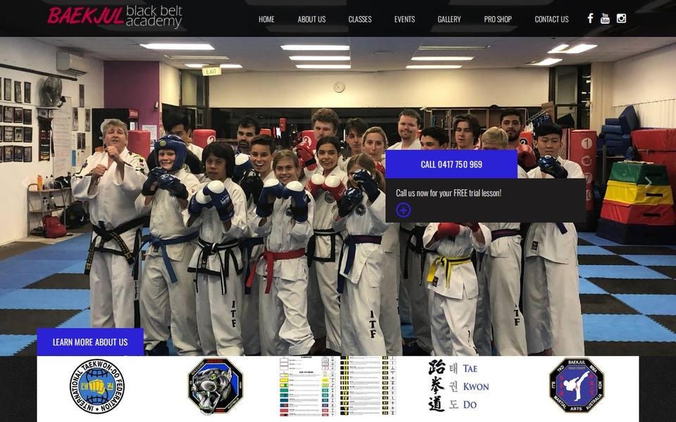 Baekjul Black Belt Academy website