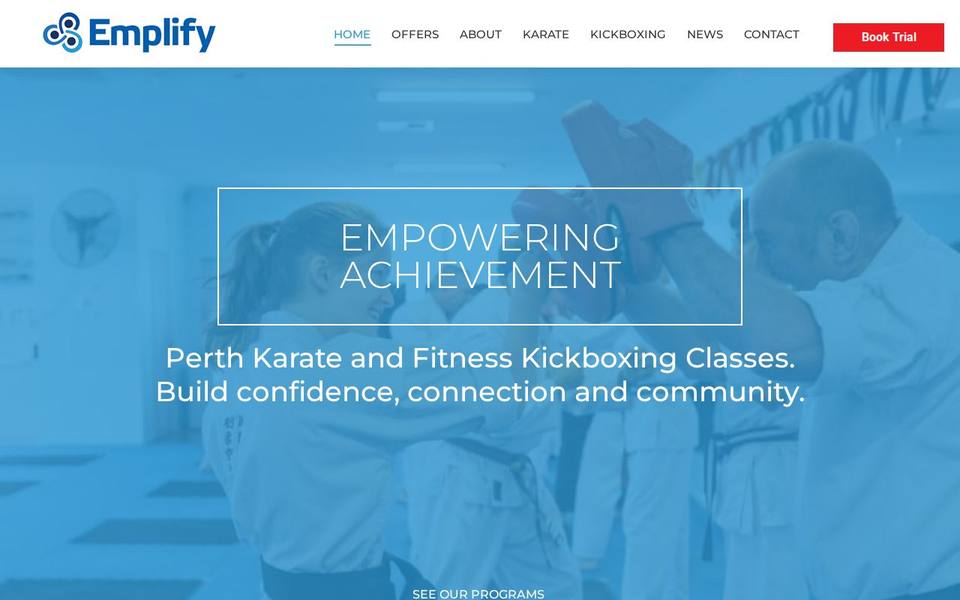 Emplify Karate website