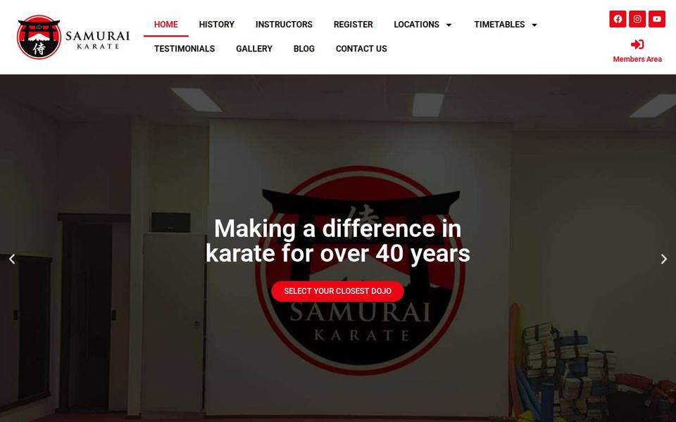 Samurai Karate Kensington website