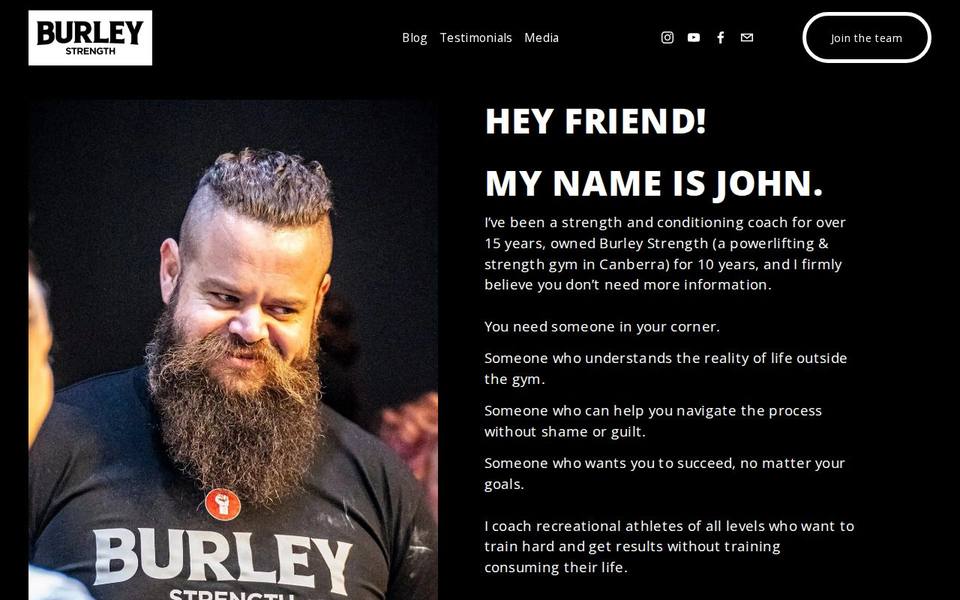 Burley Strength website