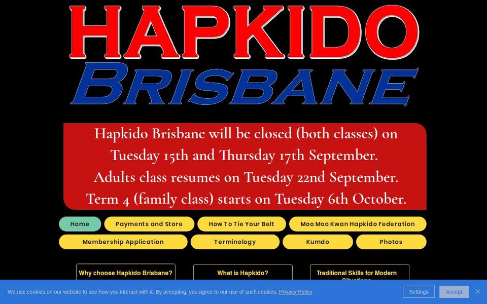 Hapkido Brisbane website
