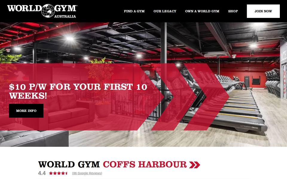 World Gym Coffs Harbour website