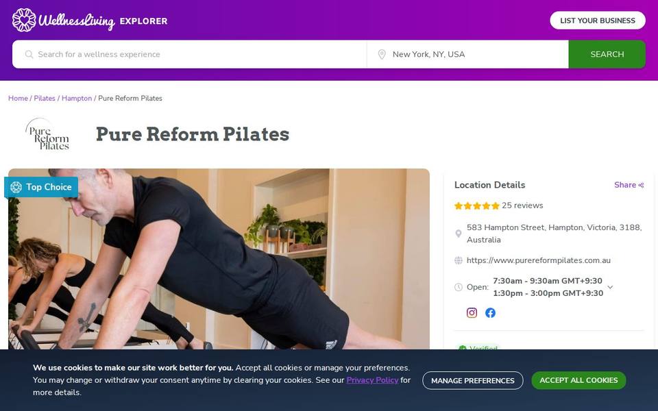 AU Life Pilates. Hampton website