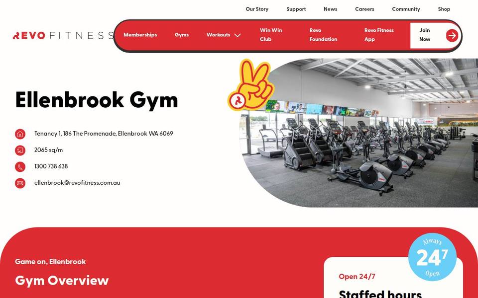 Revo Fitness Ellenbrook website