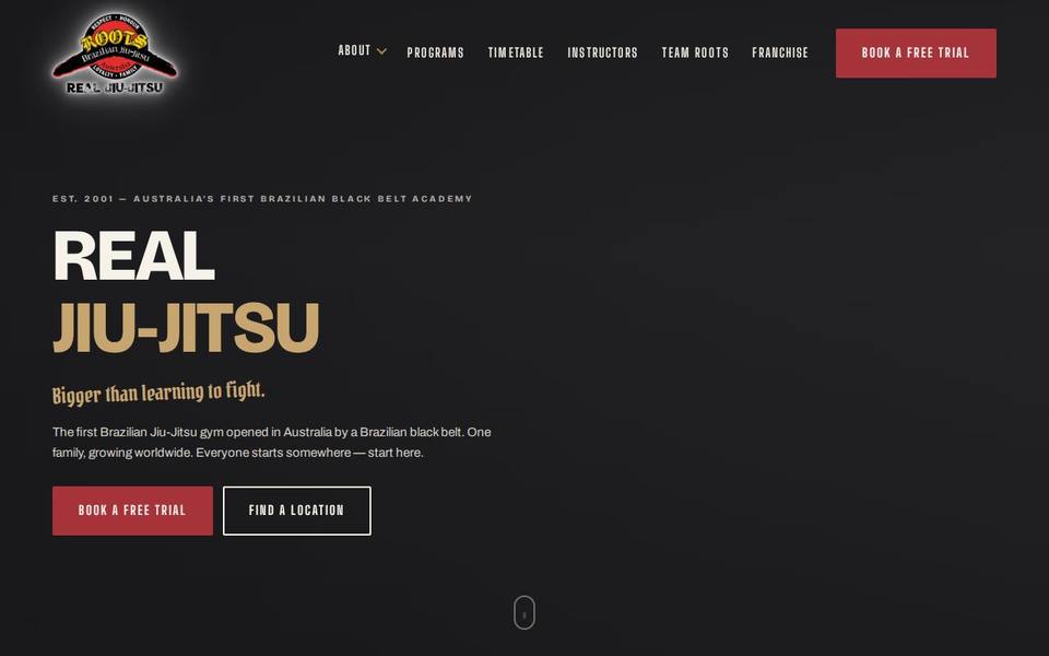 Roots BJJ Avalon Beach website