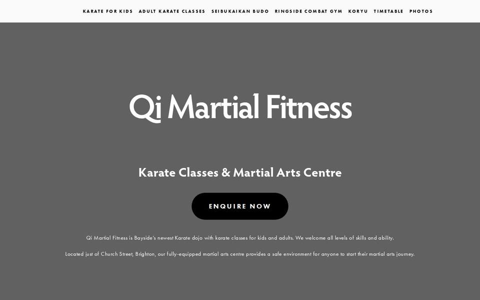 Qi Martial Fitness website