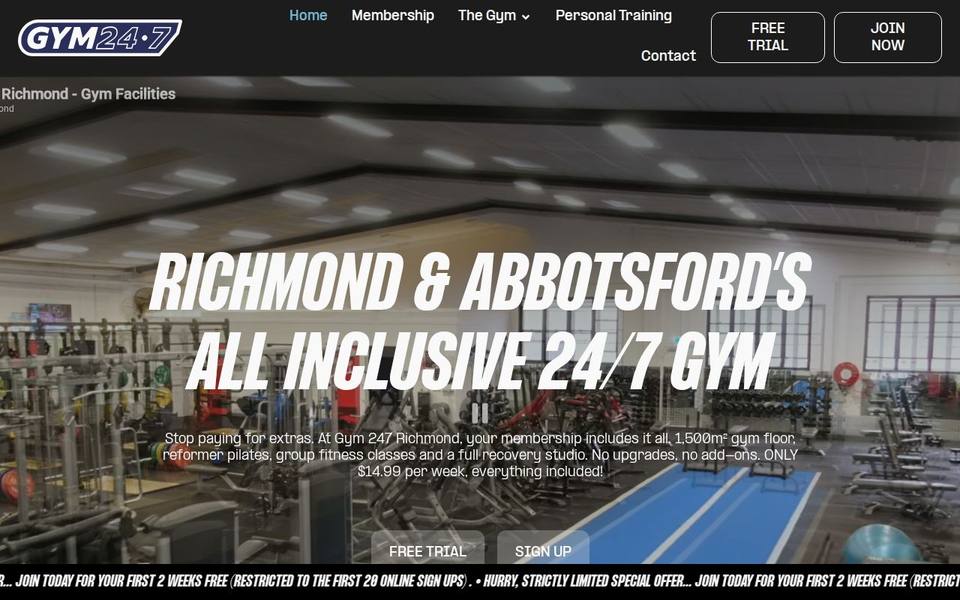 Gym 247 website