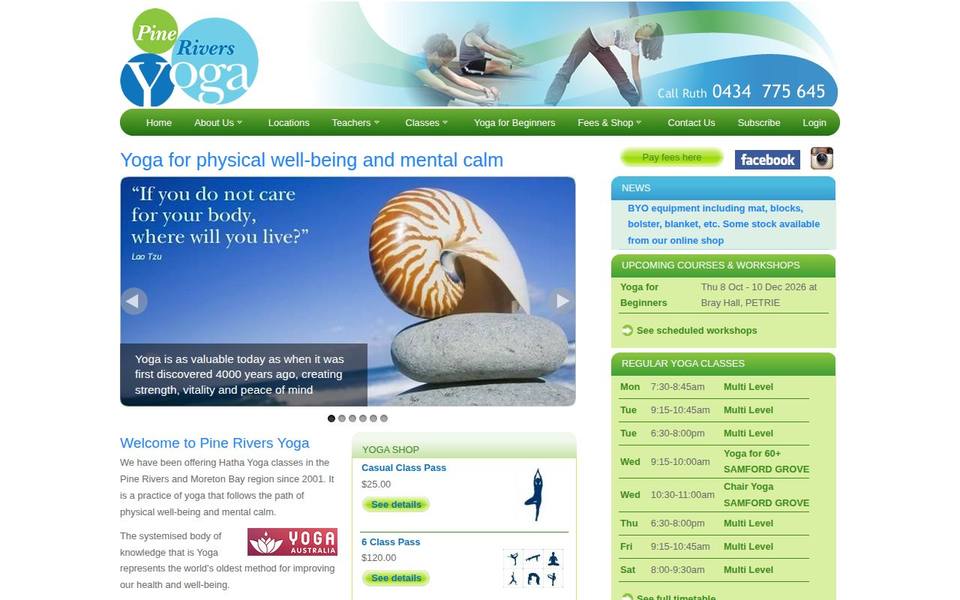 Pine Rivers Yoga website