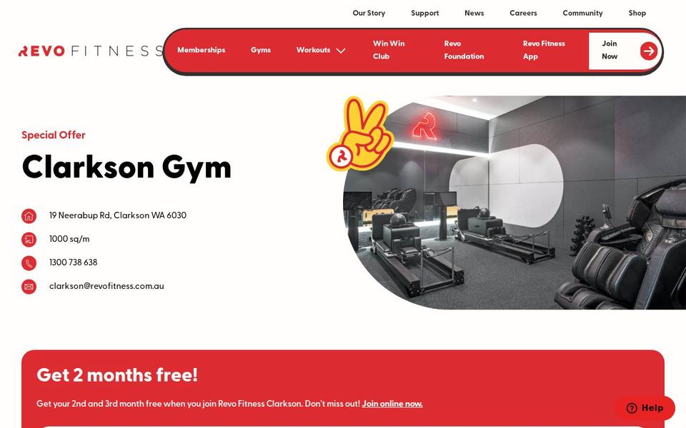 Revo Fitness Clarkson website