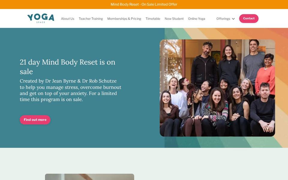 The Yoga Space website