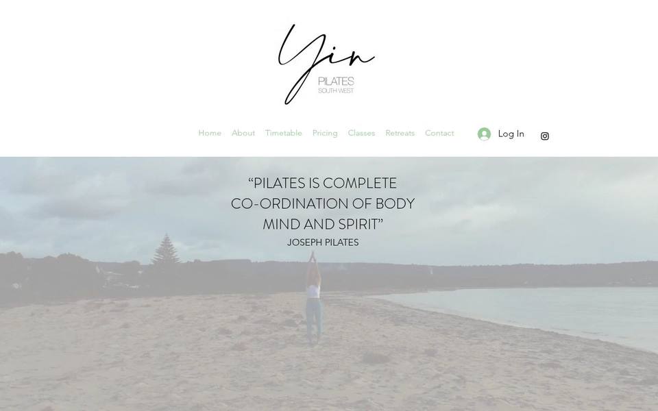 Yin Pilates South West website