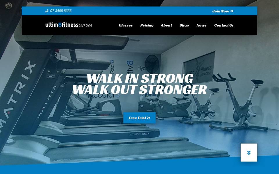Ultim8Fitness 24/7 Gym website