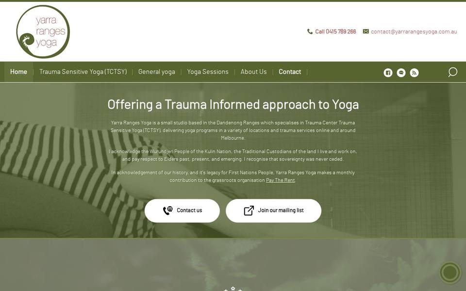Yarra Ranges Yoga website
