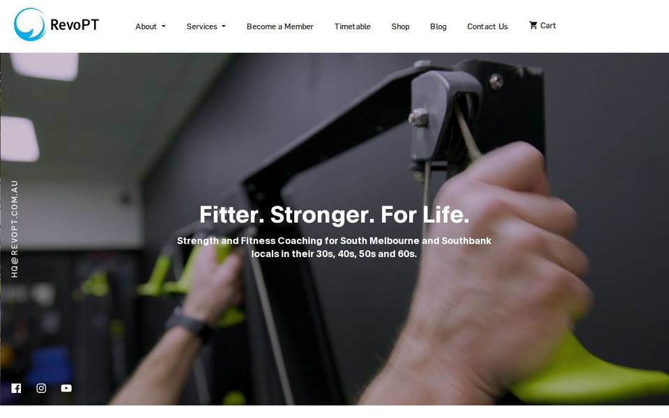 Revolution Performance Training website