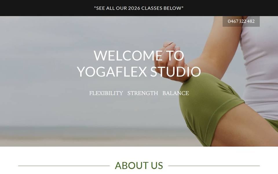 YogaFlex Studio website