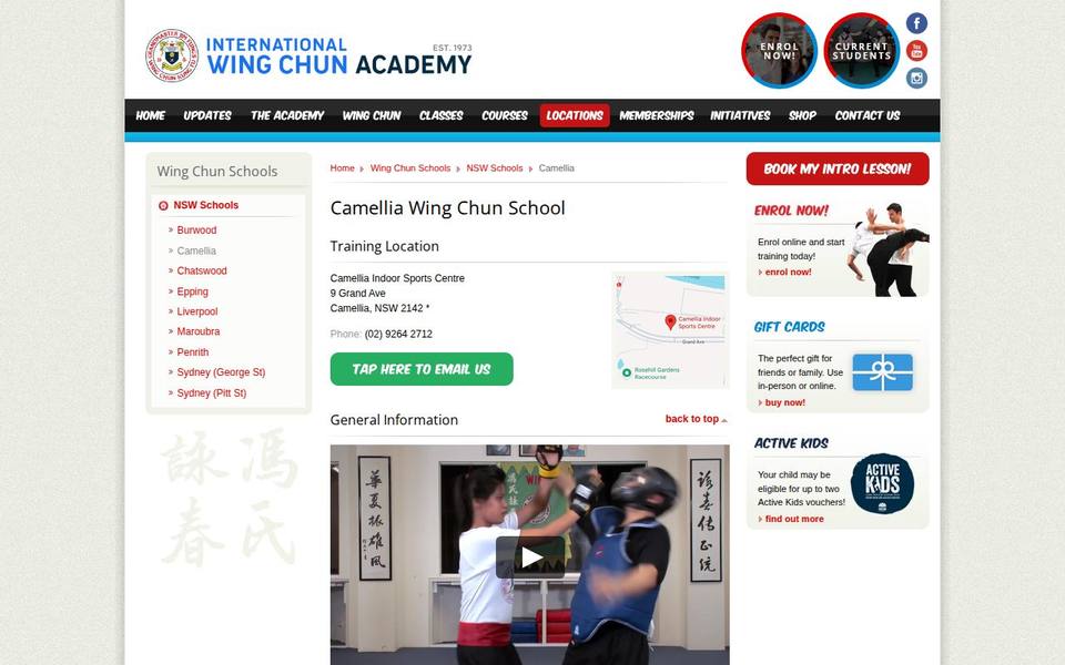 International Wing Chun Academy Camellia website
