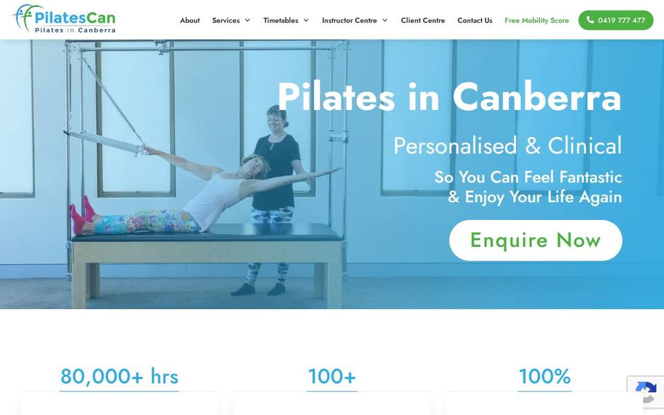 Pilates Can Manuka website