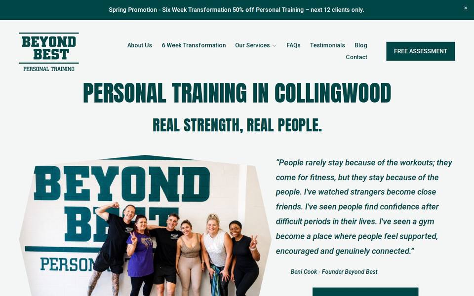 Beyond Best Personal Training website