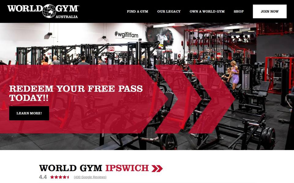 World Gym Ipswich website