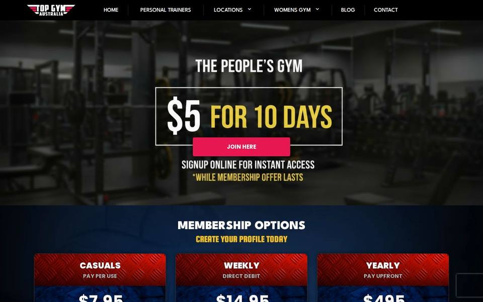 Top Gym Brunswick website