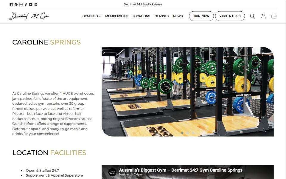 Derrimut 24:7 Gym Caroline Springs website