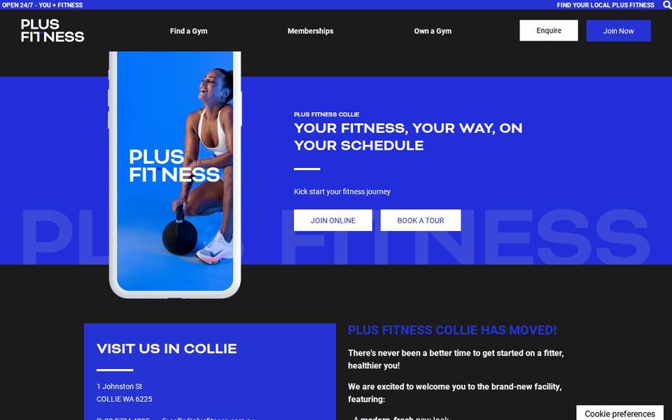 Plus Fitness Collie website