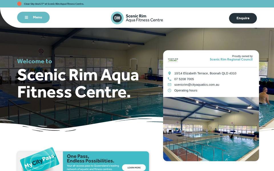 Scenic Rim Aqua Fitness Centre website