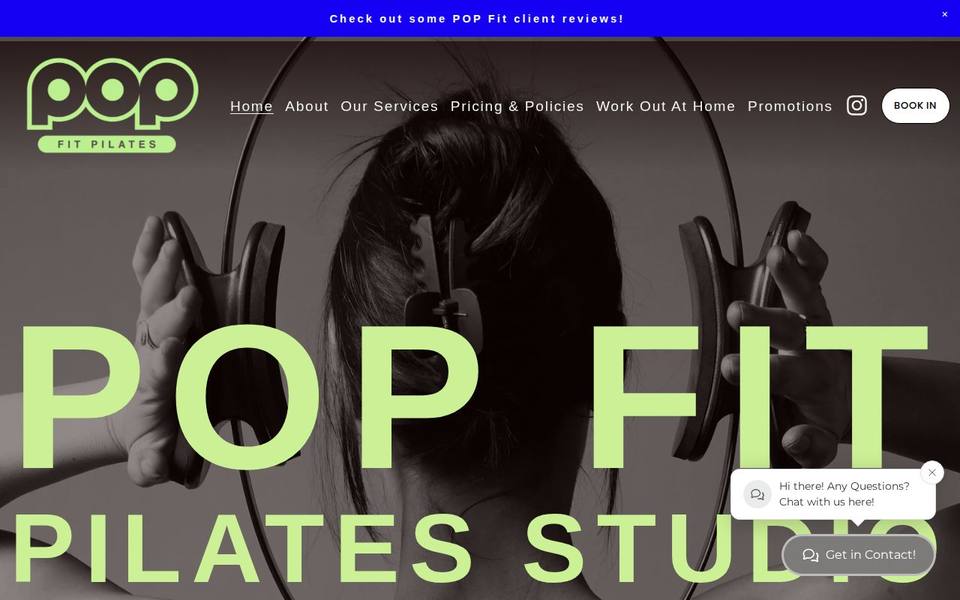 POP Fit Pilates website