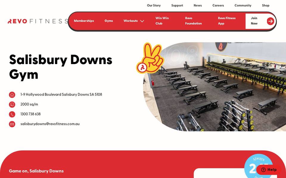 Revo Fitness Salisbury Downs website