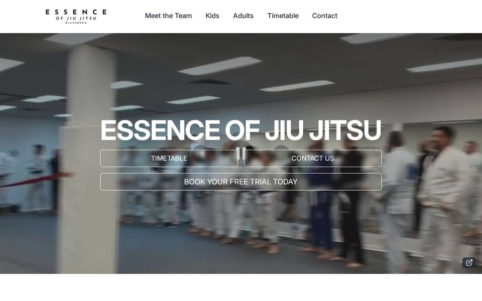 Essence of Jiu-Jitsu Blackburn website