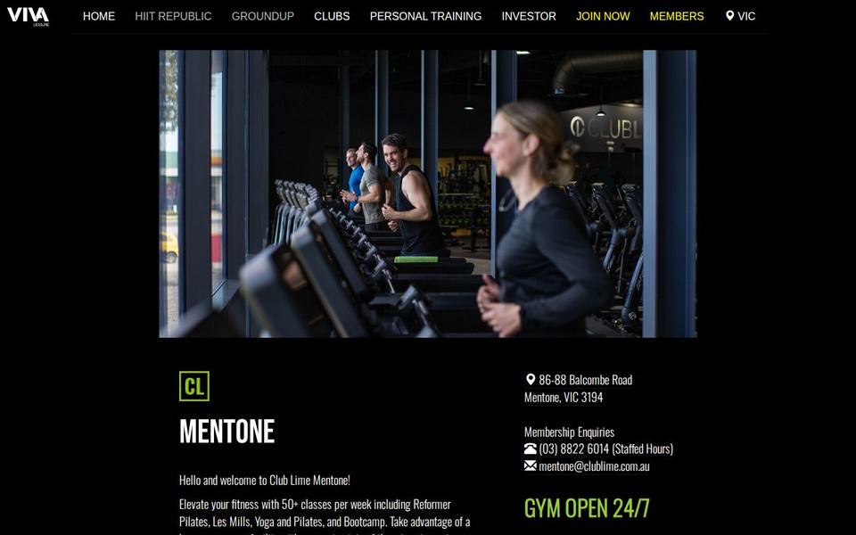 Club Lime Mentone website