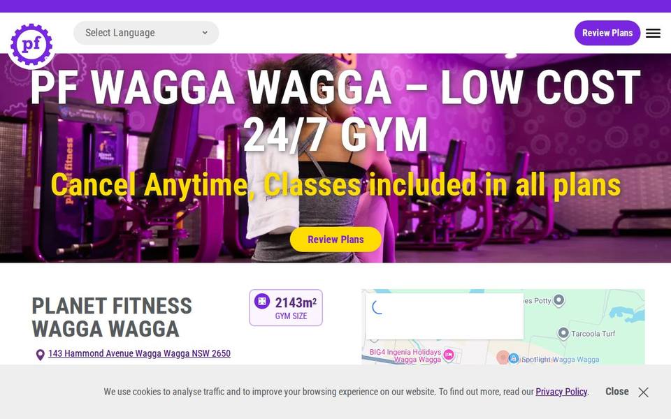 Planet Fitness Wagga Wagga website