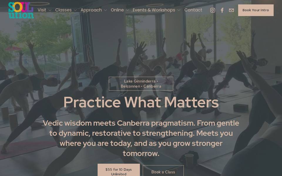 SOULution Yoga website