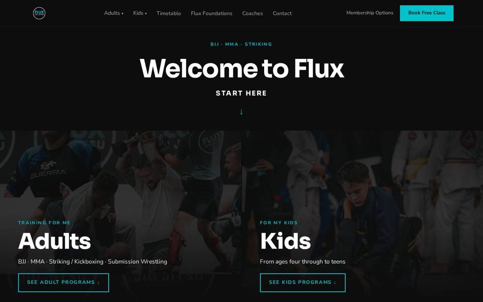 Flux Jiu Jitsu website