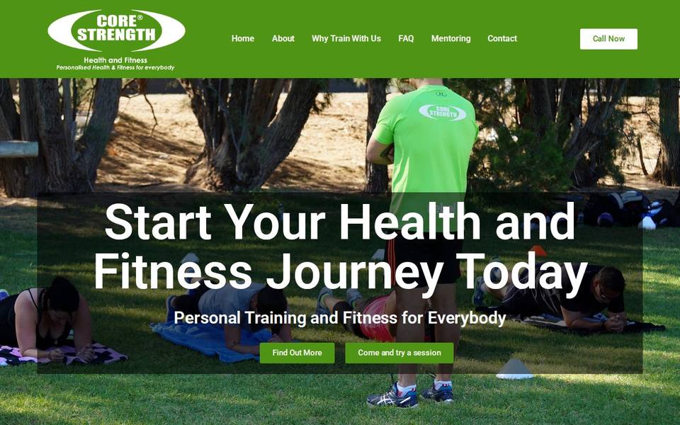 Core Strength Health and Fitness website