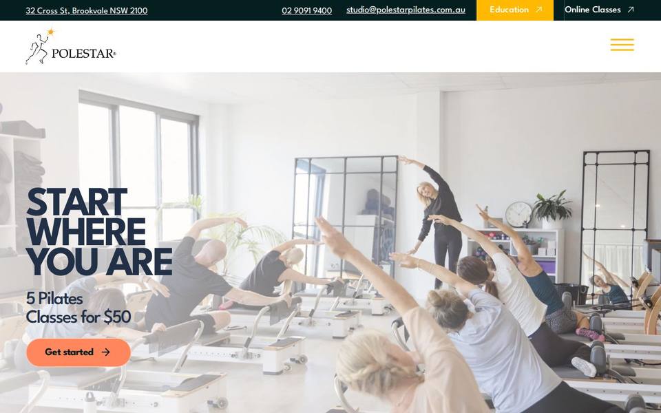 Polestar Pilates Australia website