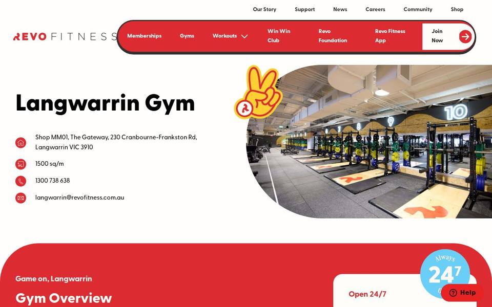 Revo Fitness Langwarrin website