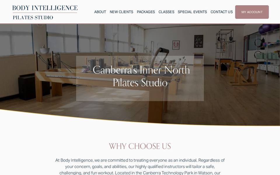 Body Intelligence Pilates Studio website