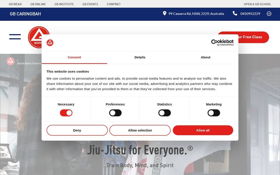 Gracie Barra Caringbah website